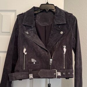 Blank NYC Dark Suede Leather Jacket